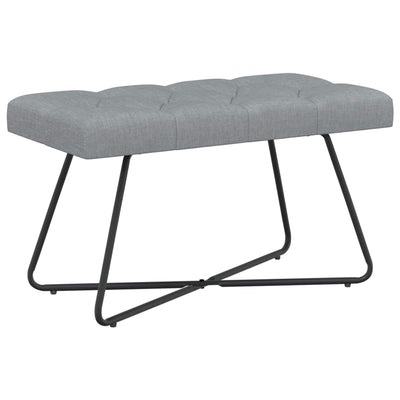Bænk med knap tufting Lysegrå 80 x 40 x 46 cm Stof
