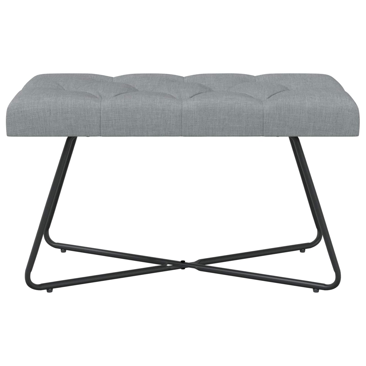 Bænk med knap tufting Lysegrå 80 x 40 x 46 cm Stof