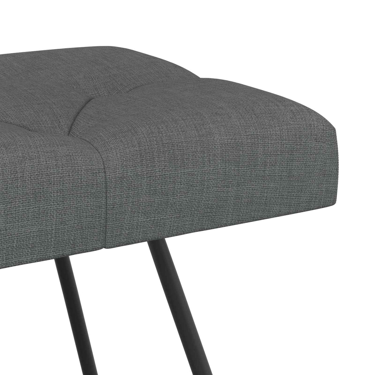 Bænk med knap tufting Mørkegrå 80 x 40 x 46 cm Stof