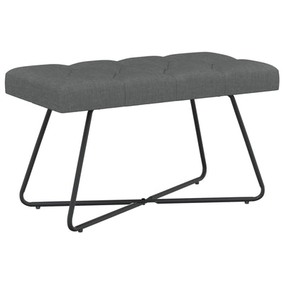 Bænk med knap tufting Mørkegrå 80 x 40 x 46 cm Stof
