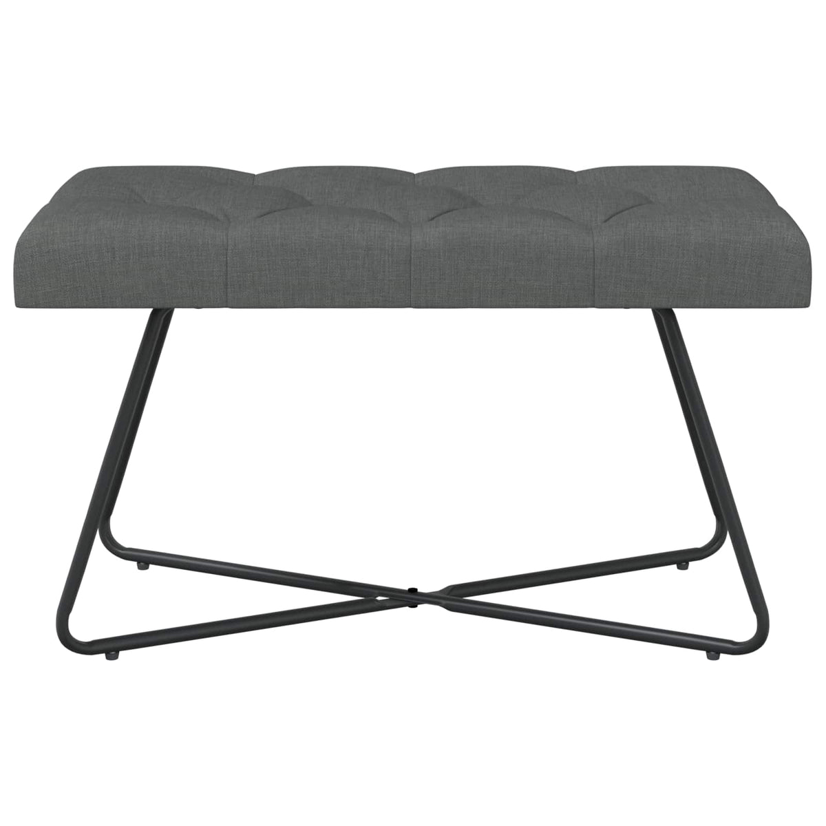 Bænk med knap tufting Mørkegrå 80 x 40 x 46 cm Stof