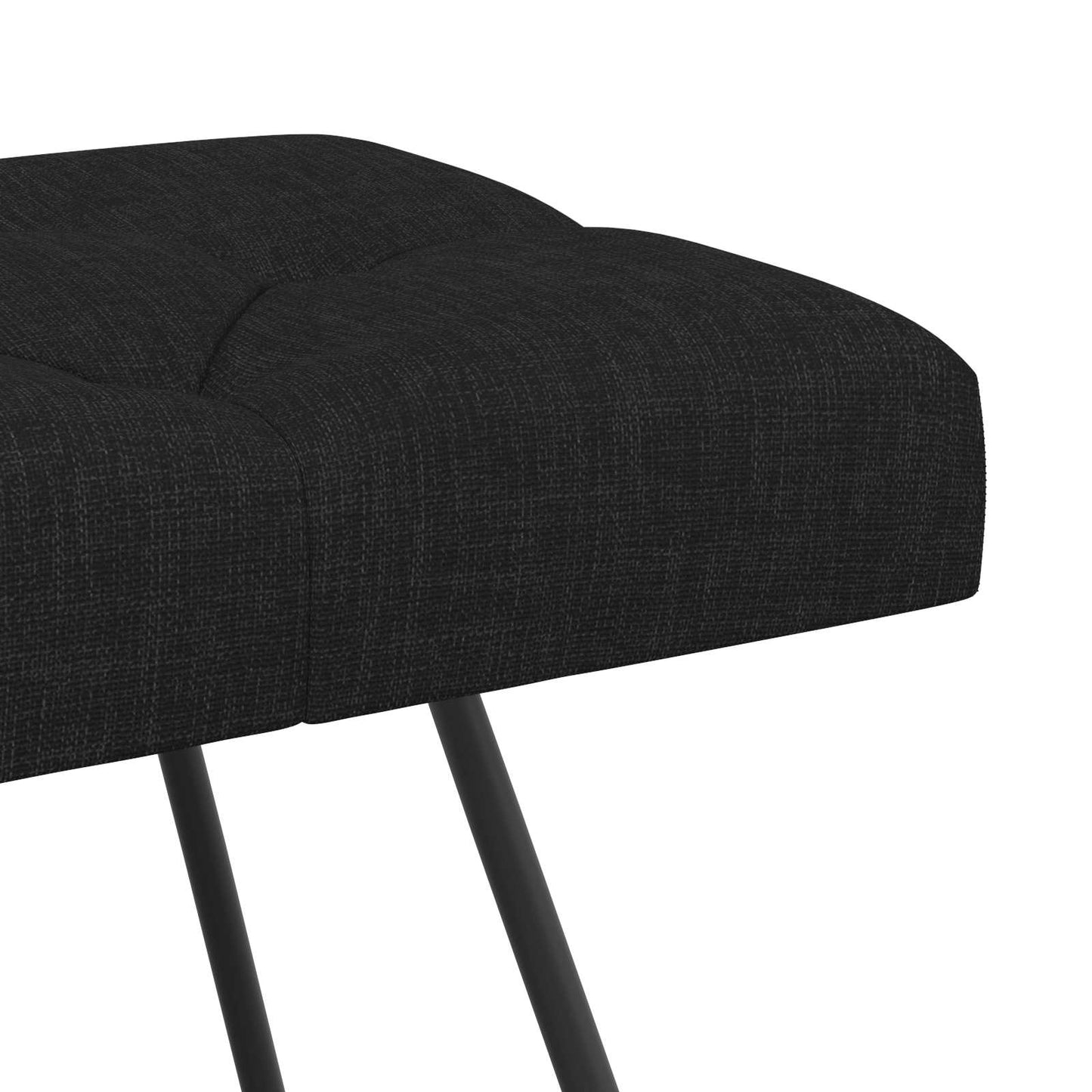 Bænk med knap tufting Sort 80 x 40 x 46 cm Stof