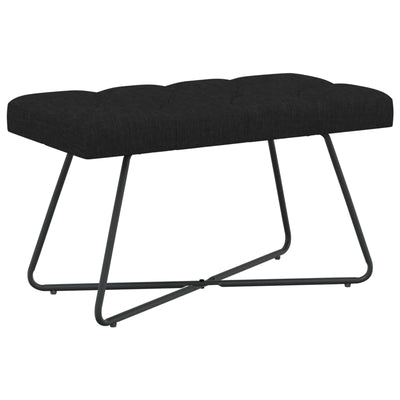 Bænk med knap tufting Sort 80 x 40 x 46 cm Stof