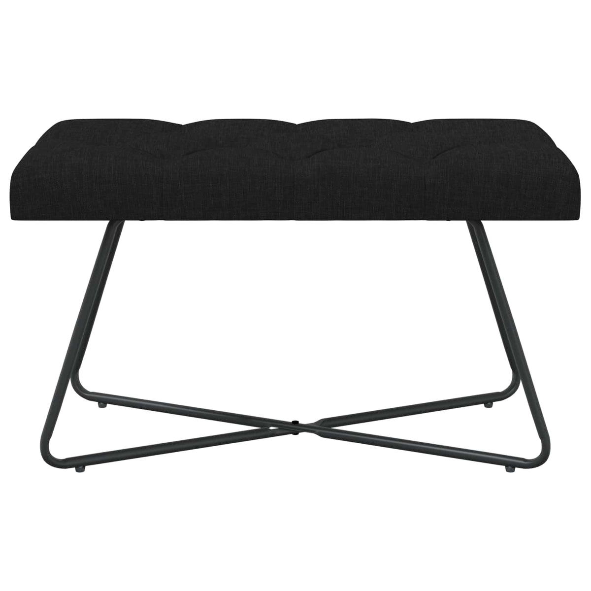 Bænk med knap tufting Sort 80 x 40 x 46 cm Stof