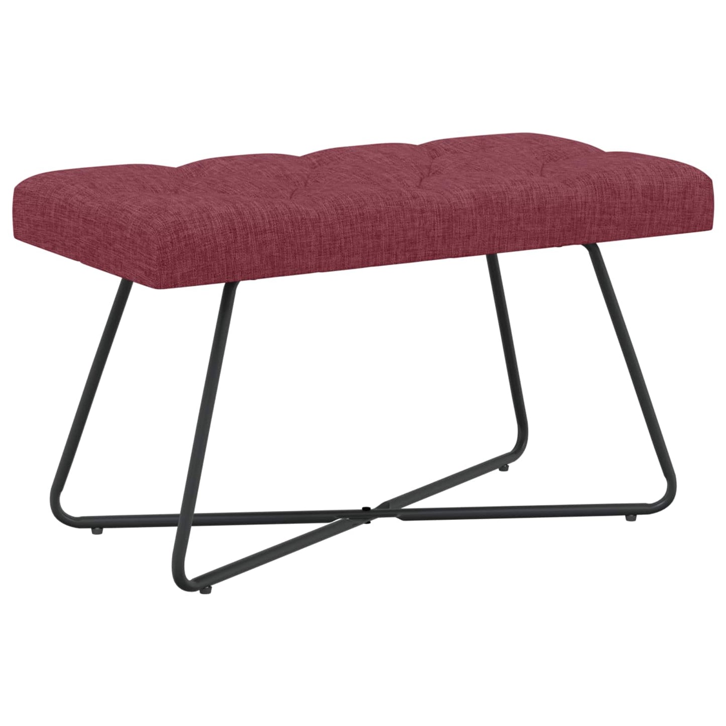 Bænk med knap tufting Vinrød 80 x 40 x 46 cm Stof
