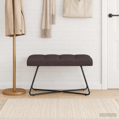 Bænk med knap tufting Mørk Brun 80 x 40 x 46 cm Stof