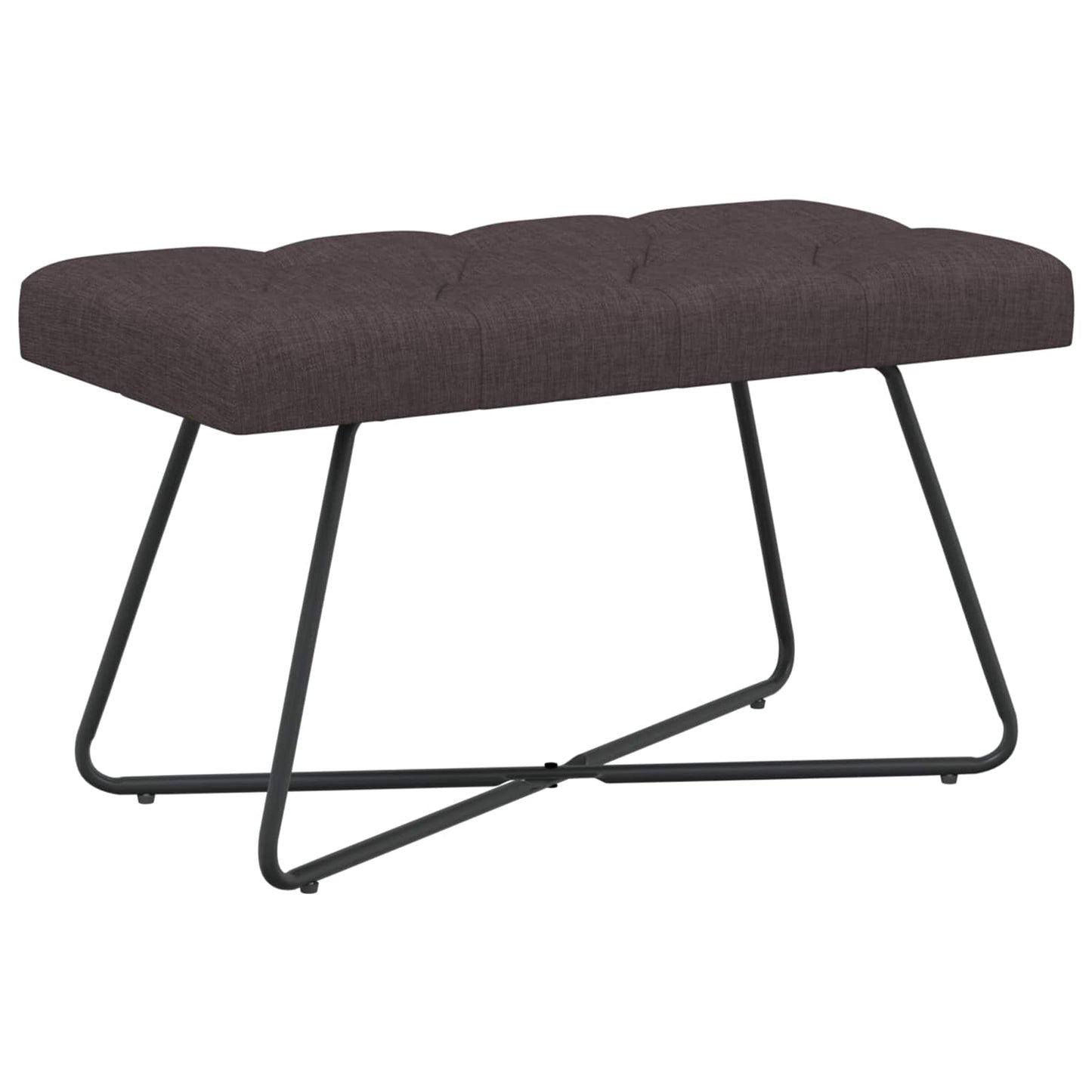 Bænk med knap tufting Mørk Brun 80 x 40 x 46 cm Stof