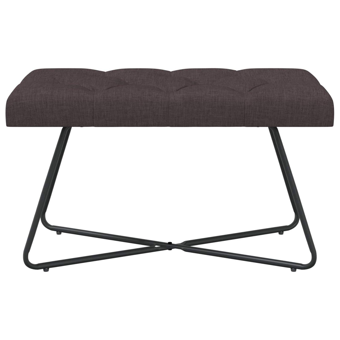 Bænk med knap tufting Mørk Brun 80 x 40 x 46 cm Stof