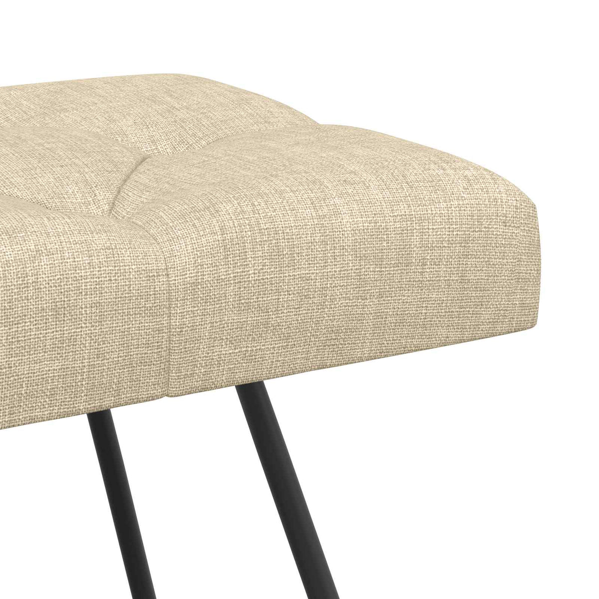 Bænk med knap tufting Cremefarvet 80 x 40 x 46 cm Stof