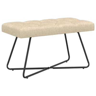 Bænk med knap tufting Cremefarvet 80 x 40 x 46 cm Stof