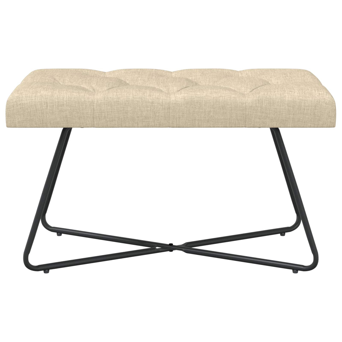 Bænk med knap tufting Cremefarvet 80 x 40 x 46 cm Stof