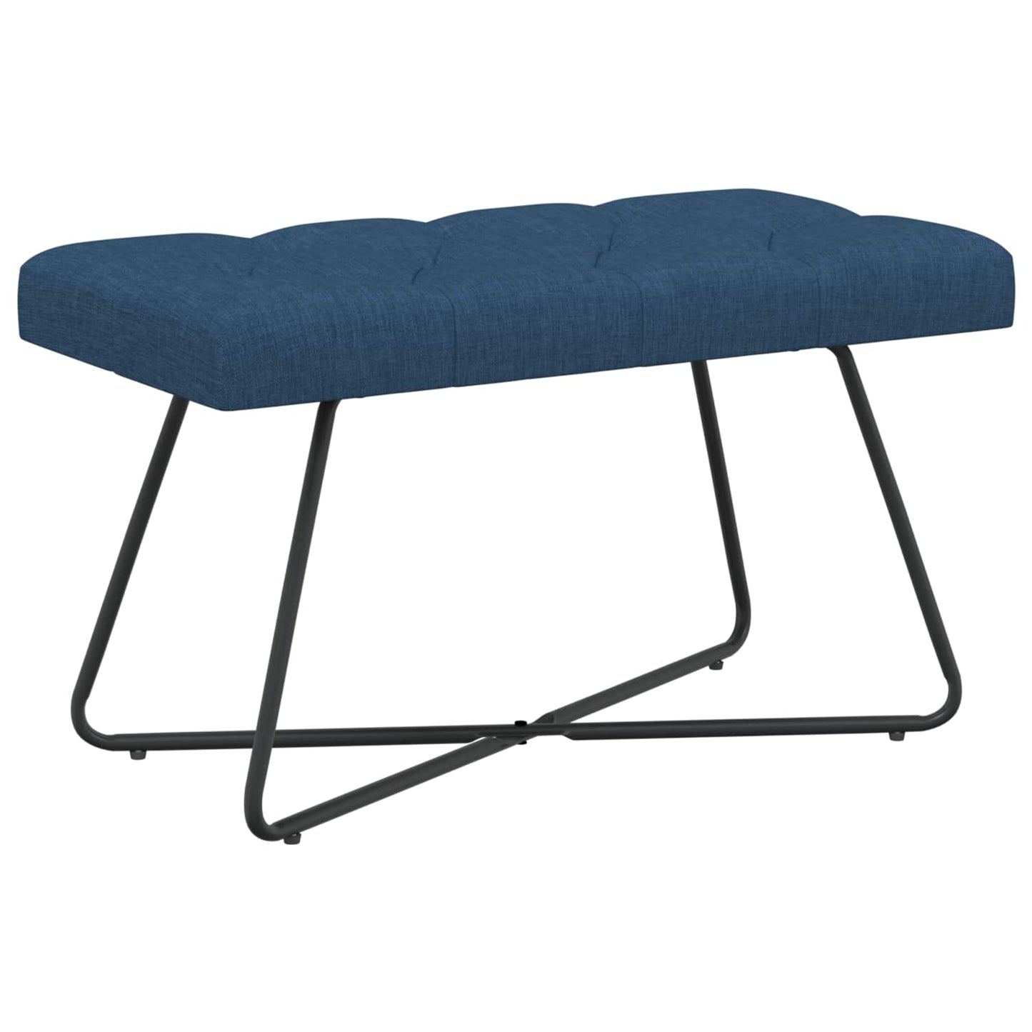 Bænk med knap tufting Blå 80 x 40 x 46 cm Stof