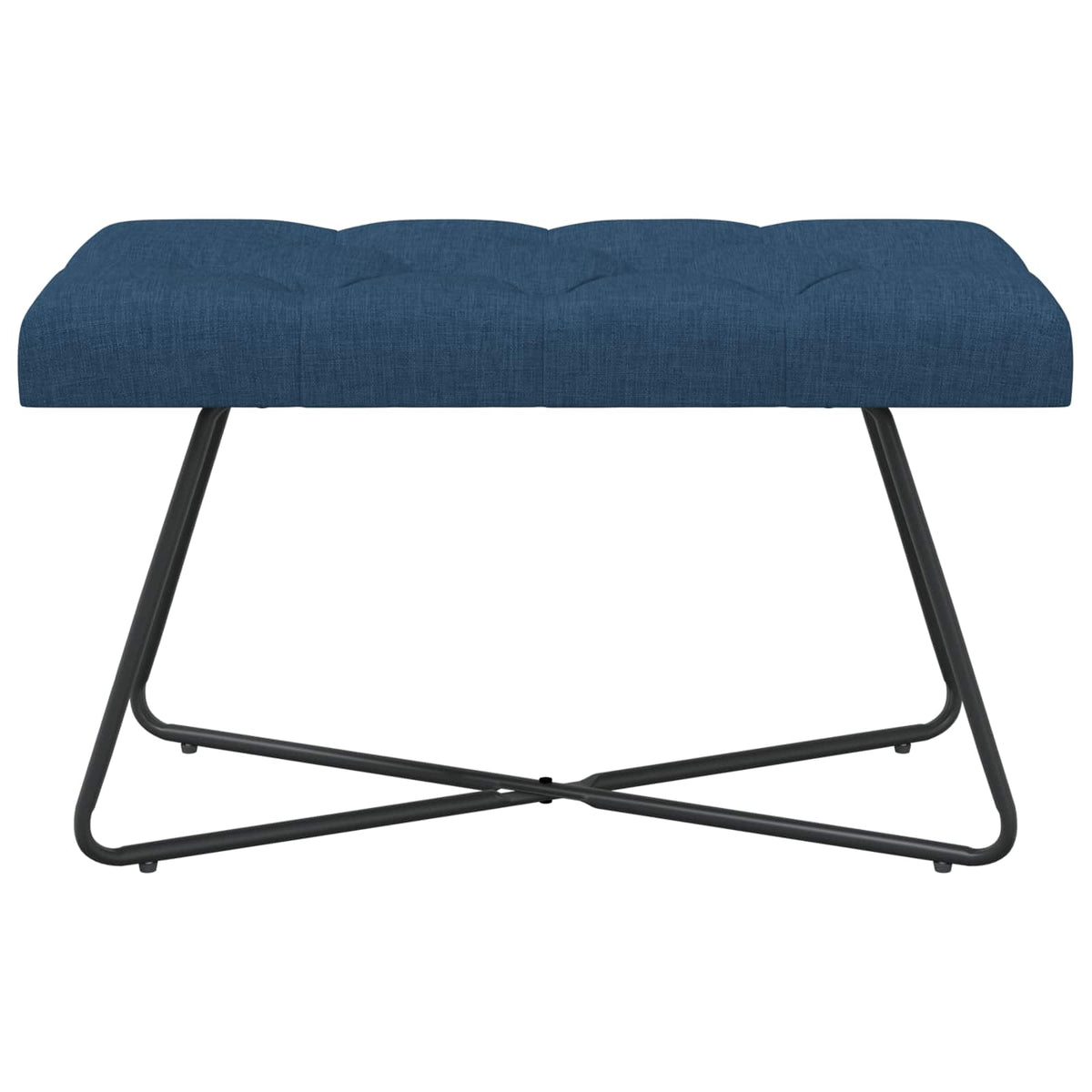 Bænk med knap tufting Blå 80 x 40 x 46 cm Stof