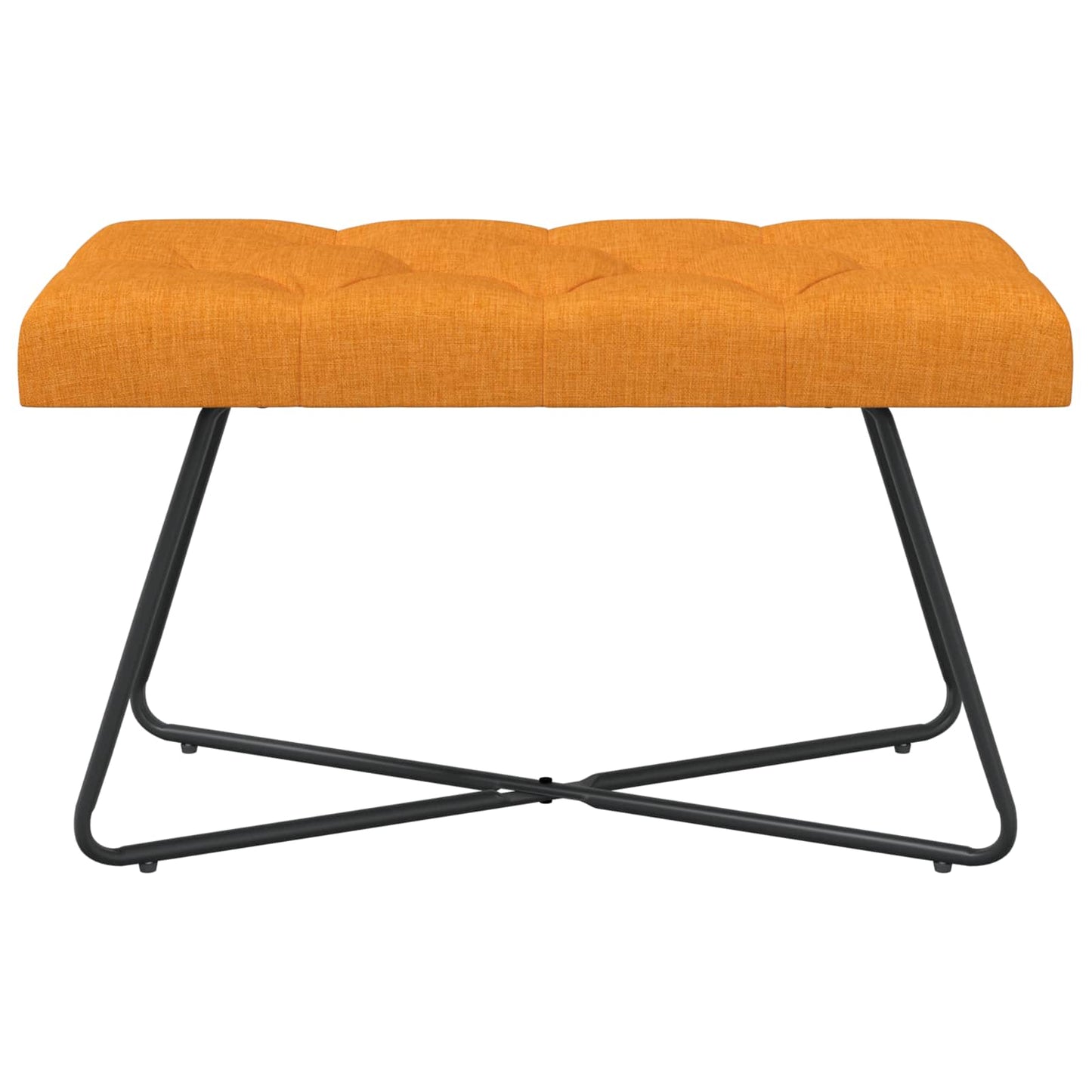 Bænk med knap tufting Mørk Gul 80 x 40 x 46 cm Stof