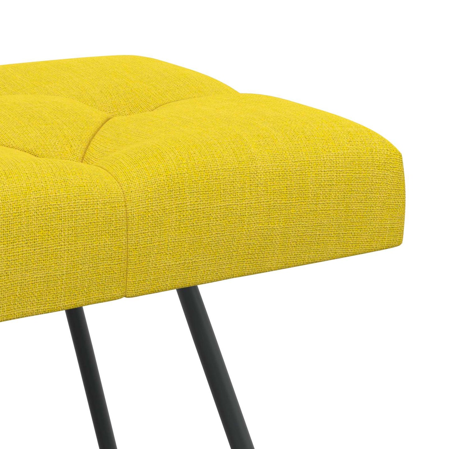 Bænk med knap tufting Lys Gul 80 x 40 x 46 cm Stof