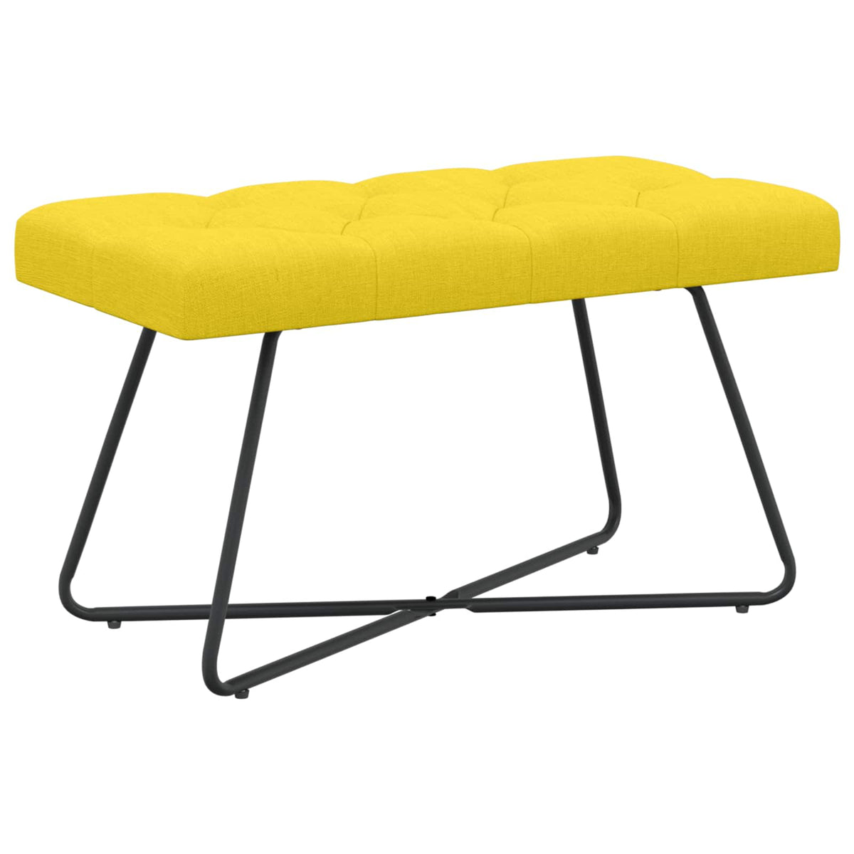 Bænk med knap tufting Lys Gul 80 x 40 x 46 cm Stof