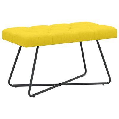 Bænk med knap tufting Lys Gul 80 x 40 x 46 cm Stof