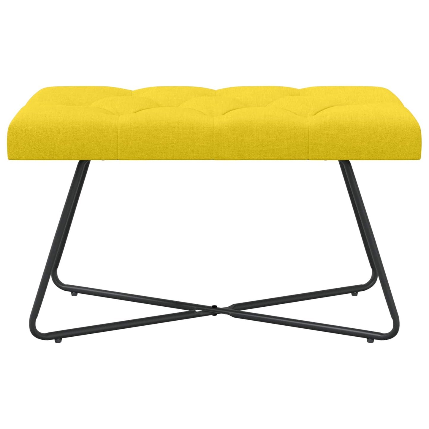 Bænk med knap tufting Lys Gul 80 x 40 x 46 cm Stof