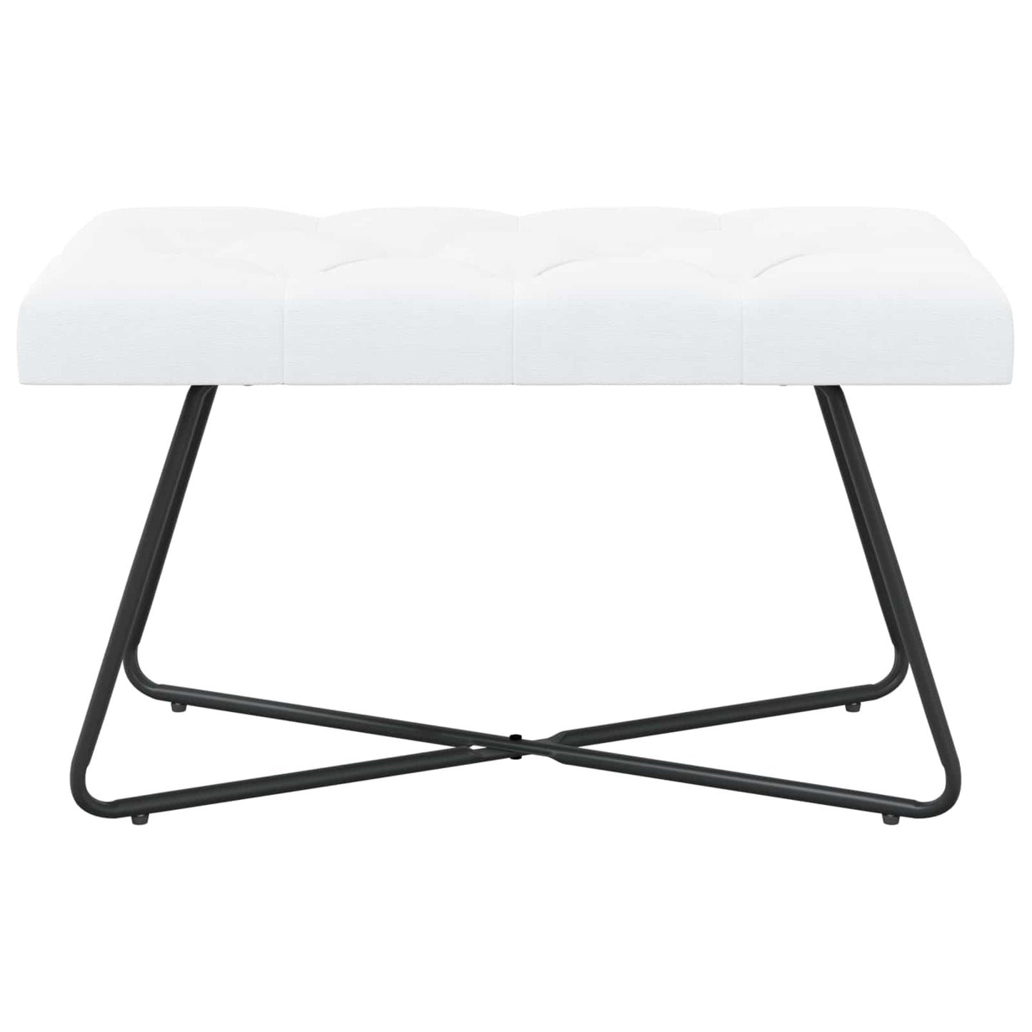 Bænk med knap tufting Hvid 80 x 40 x 46 cm Stof