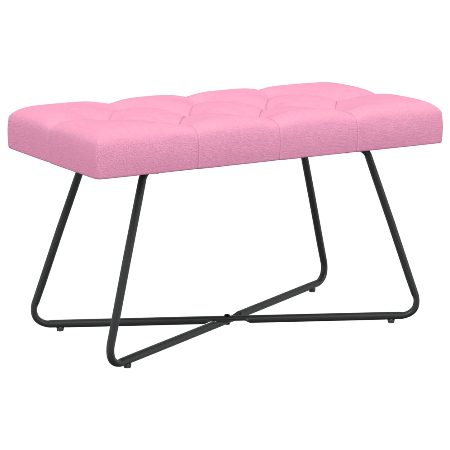 Bænk med knap tufting Lyserød 80 x 40 x 46 cm Stof