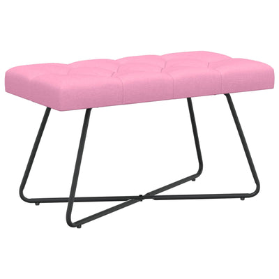 Bænk med knap tufting Lyserød 80 x 40 x 46 cm Stof