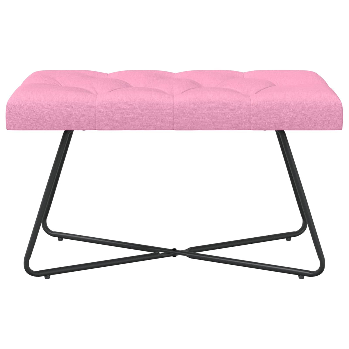 Bænk med knap tufting Lyserød 80 x 40 x 46 cm Stof