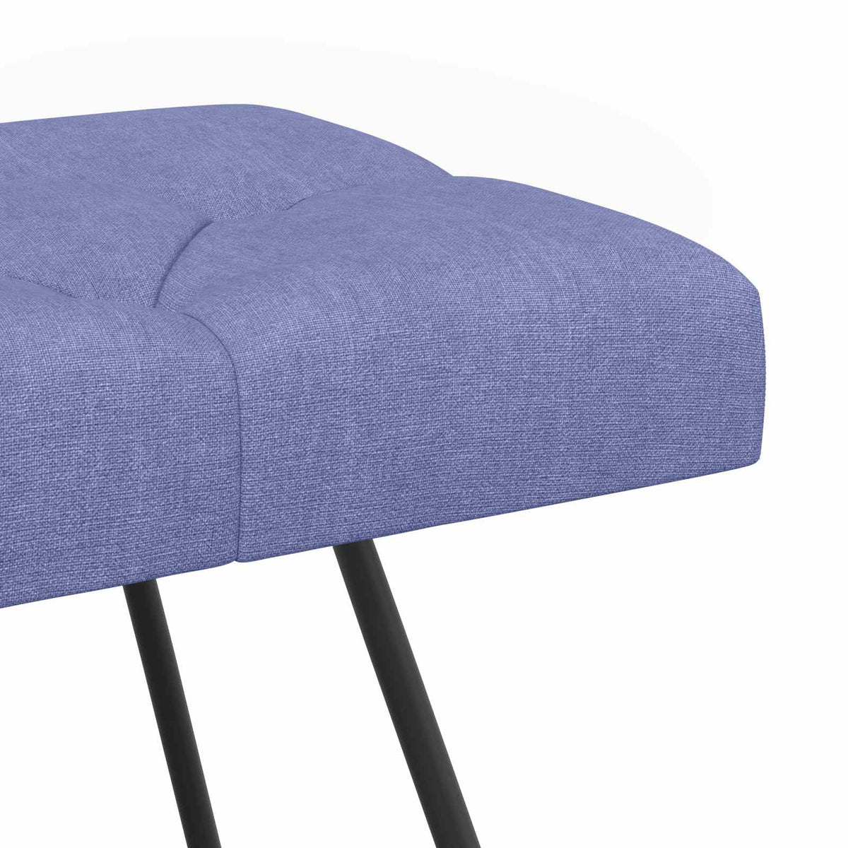 Bænk med knap tufting Jeans blå 80 x 40 x 46 cm Stof