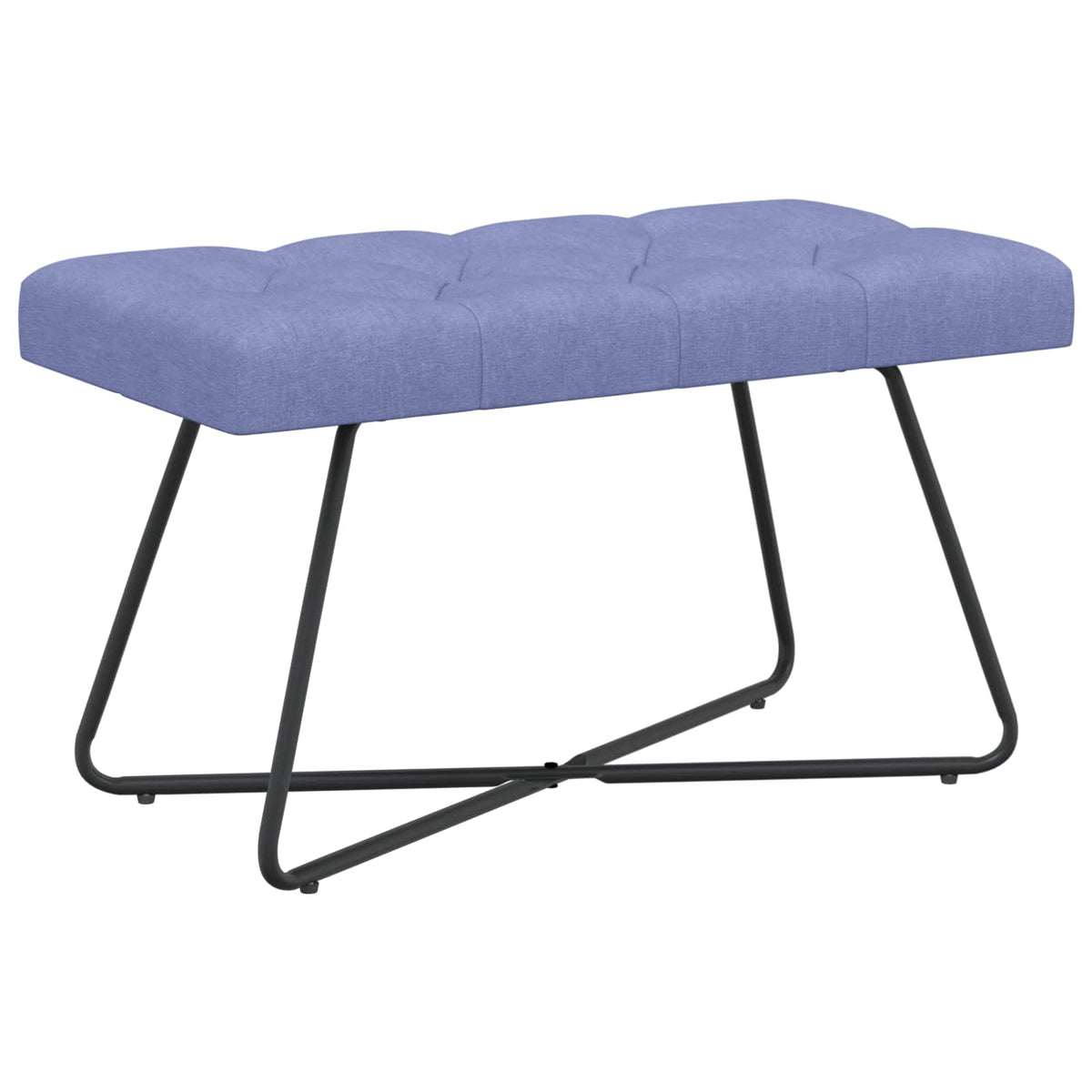 Bænk med knap tufting Jeans blå 80 x 40 x 46 cm Stof