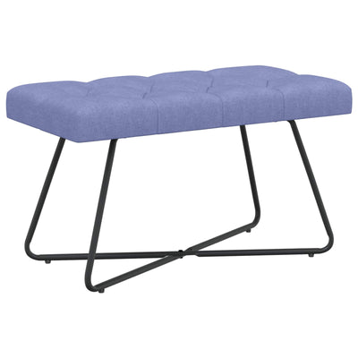 Bænk med knap tufting Jeans blå 80 x 40 x 46 cm Stof