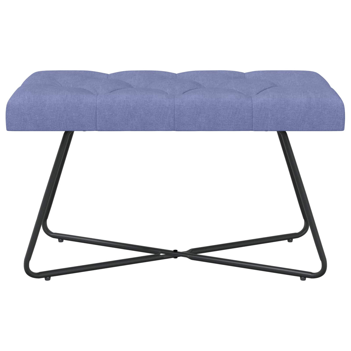 Bænk med knap tufting Jeans blå 80 x 40 x 46 cm Stof