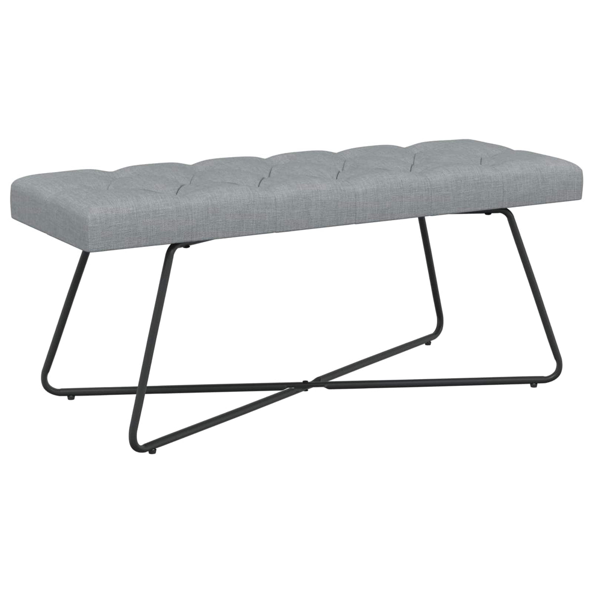 Bænk med knap tufting Lysegrå 110 x 40 x 46 cm Stof