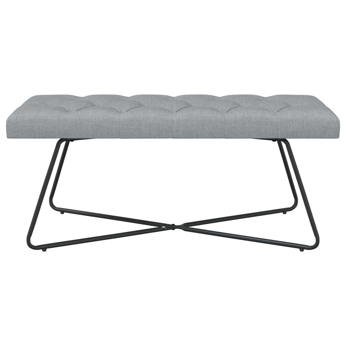 Bænk med knap tufting Lysegrå 110 x 40 x 46 cm Stof