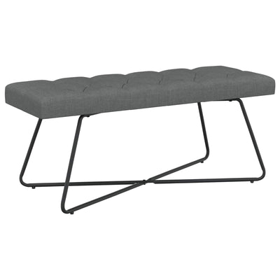 Bænk med knap tufting Mørkegrå 110 x 40 x 46 cm Stof