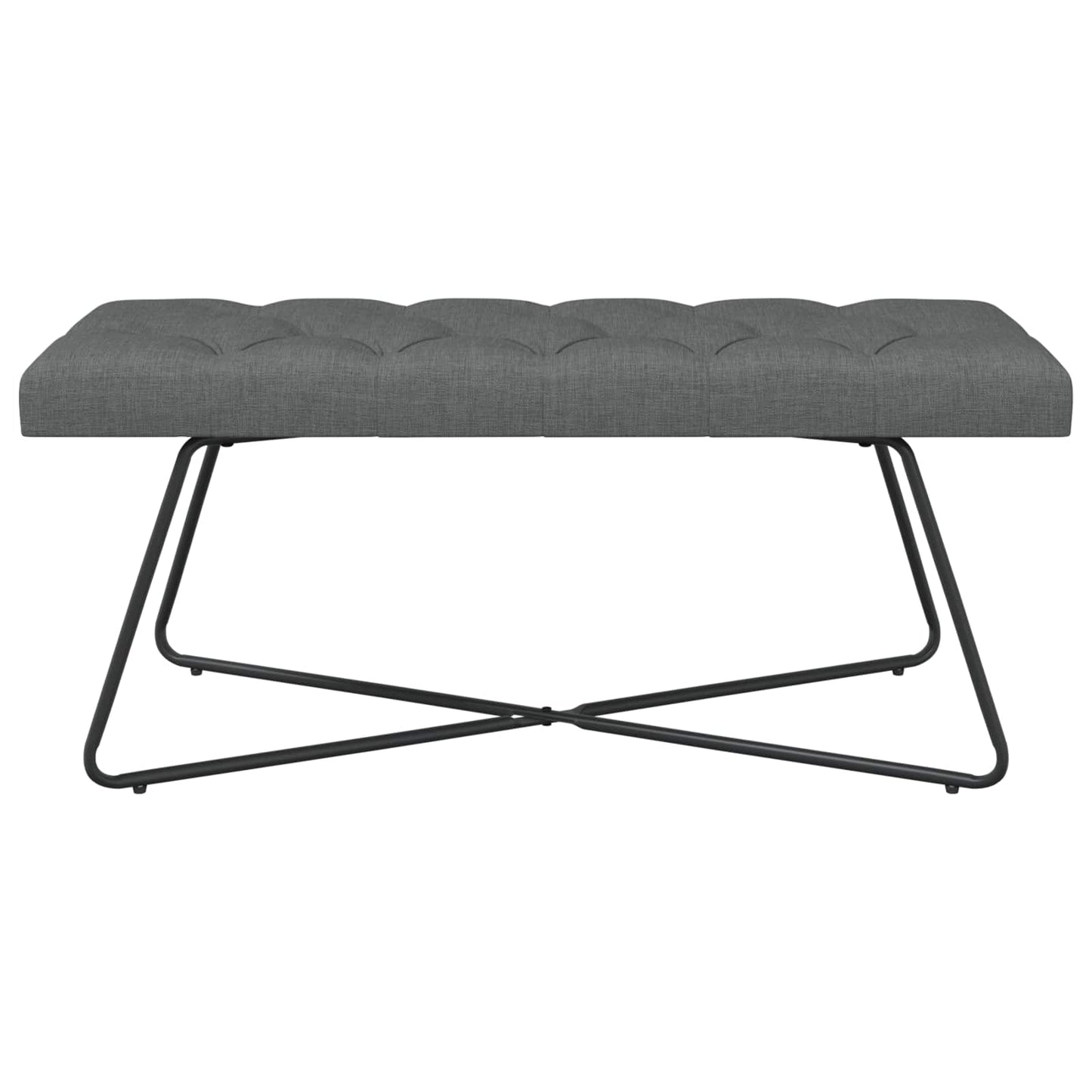 Bænk med knap tufting Mørkegrå 110 x 40 x 46 cm Stof