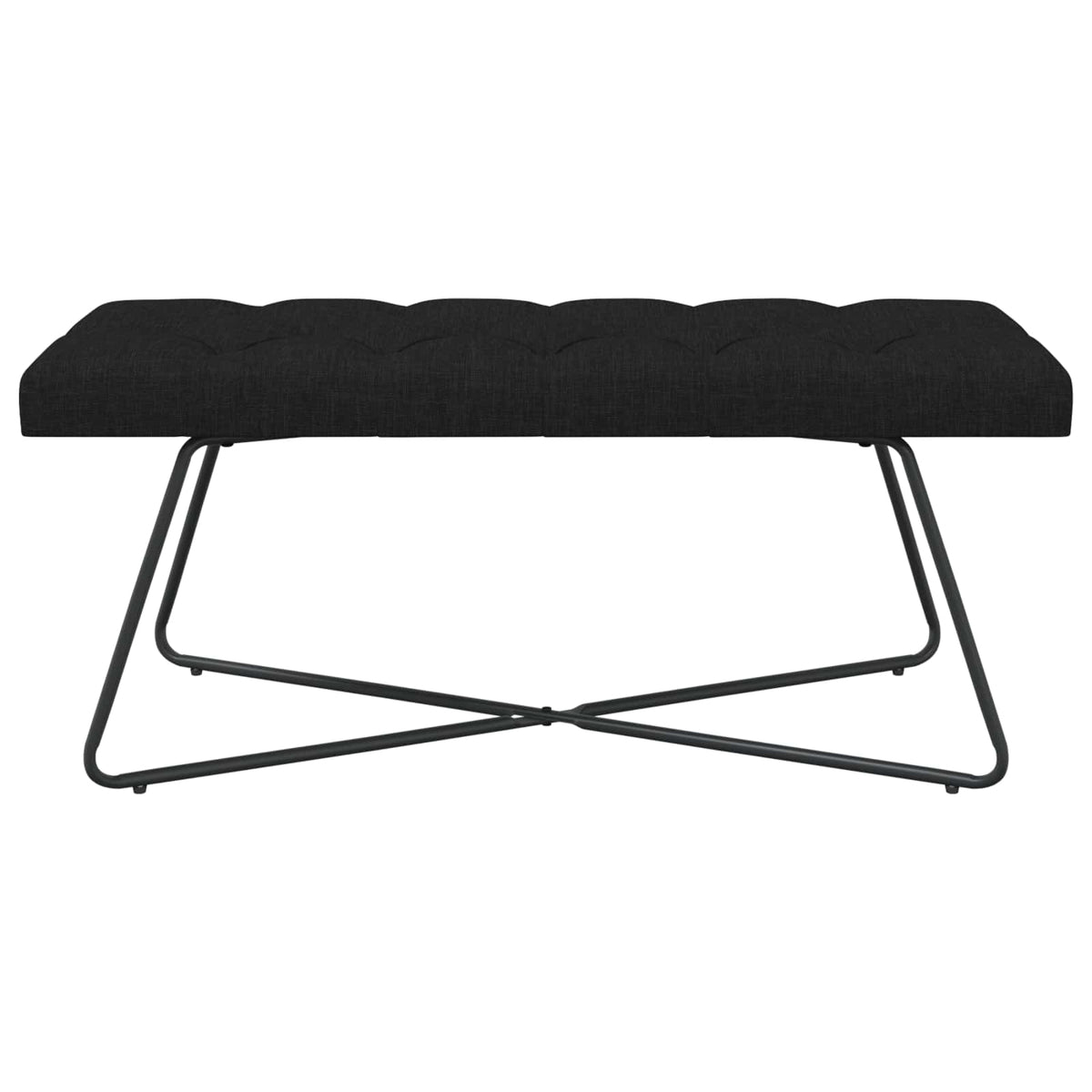 Bænk med knap tufting Sort 110 x 40 x 46 cm Stof