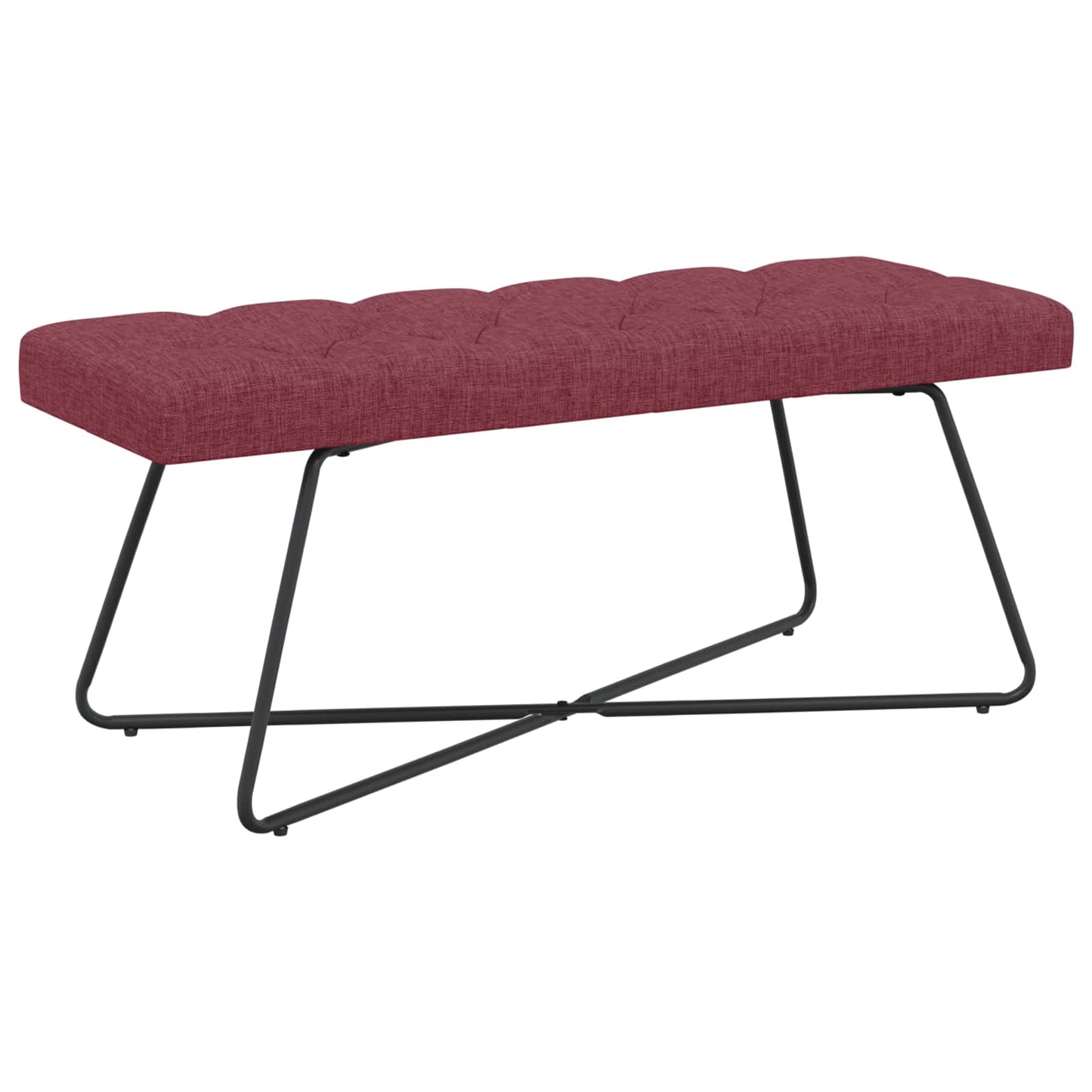 Bænk med knap tufting Vinrød 110 x 40 x 46 cm Stof