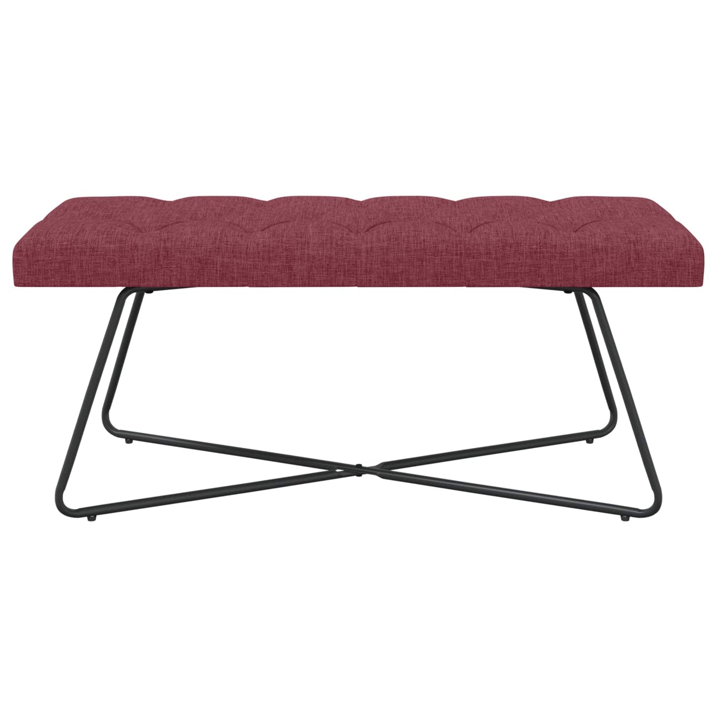 Bænk med knap tufting Vinrød 110 x 40 x 46 cm Stof