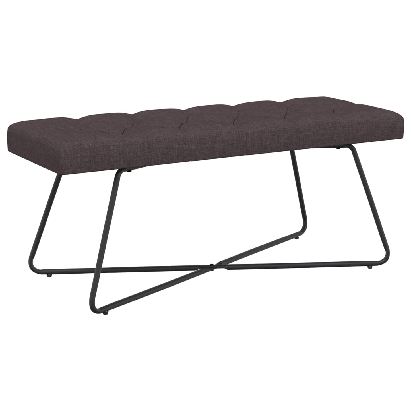 Bænk med knap tufting Mørk Brun 110 x 40 x 46 cm Stof