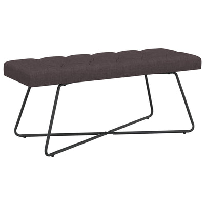 Bænk med knap tufting Mørk Brun 110 x 40 x 46 cm Stof
