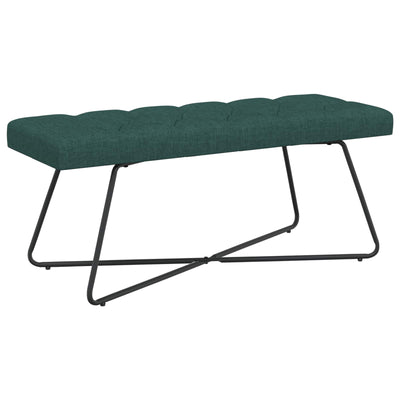 Bænk med knap tufting Mørkegrøn 110 x 40 x 46 cm Stof
