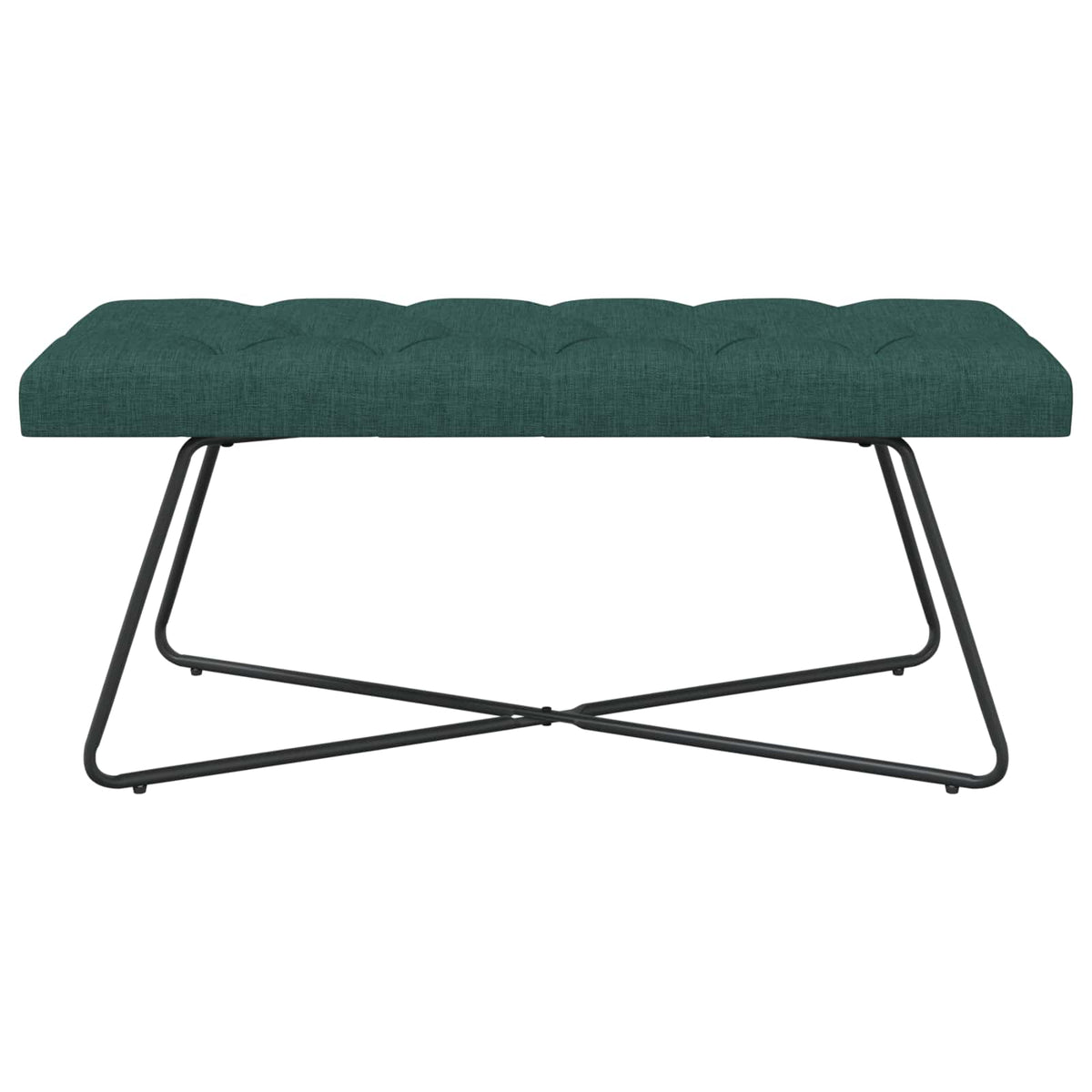 Bænk med knap tufting Mørkegrøn 110 x 40 x 46 cm Stof