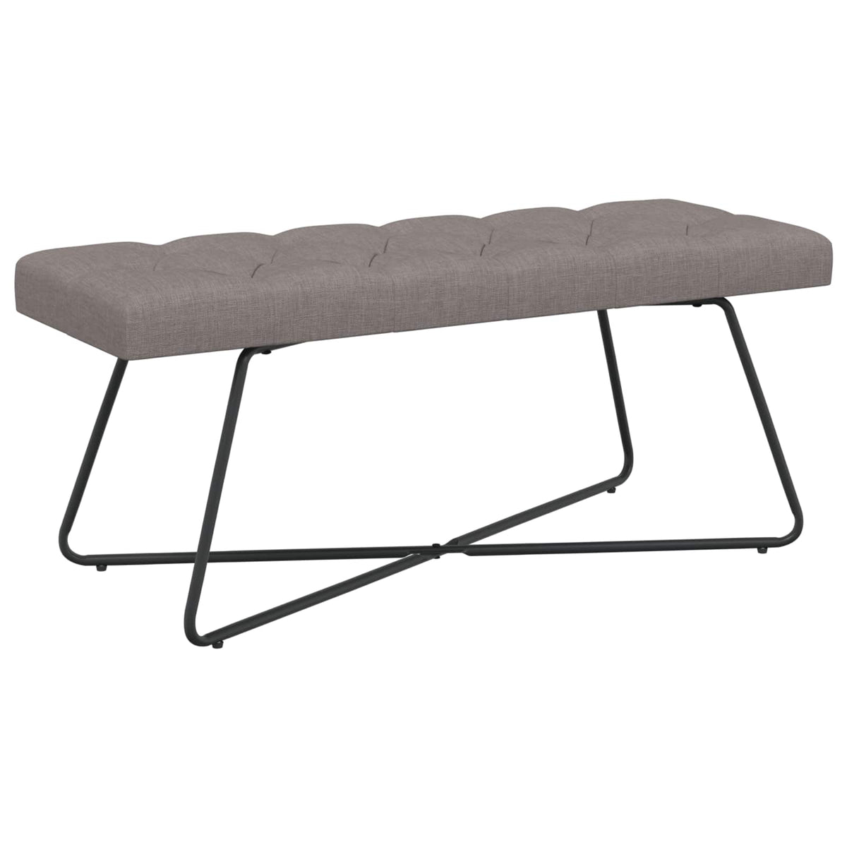 Bænk med knap tufting Gråbrun 110 x 40 x 46 cm Stof Knap tufted