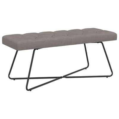 Bænk med knap tufting Gråbrun 110 x 40 x 46 cm Stof Knap tufted