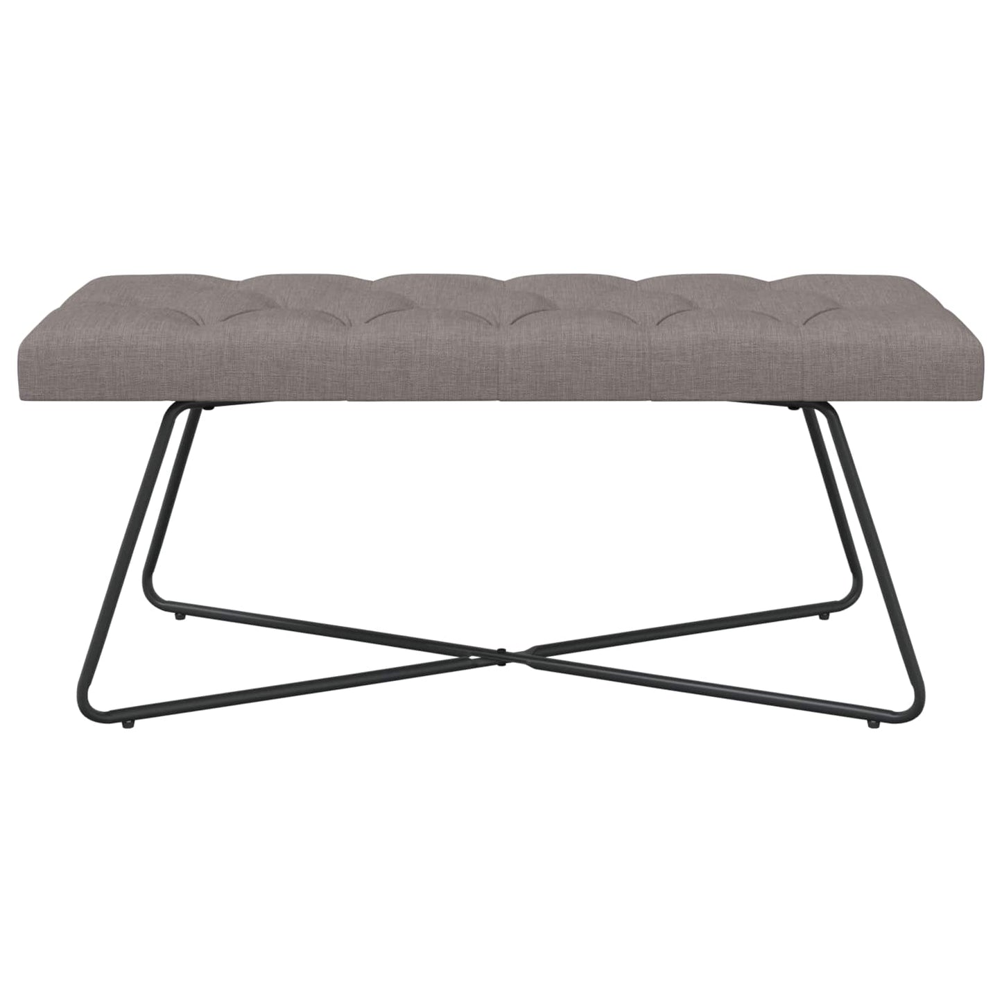 Bænk med knap tufting Gråbrun 110 x 40 x 46 cm Stof Knap tufted