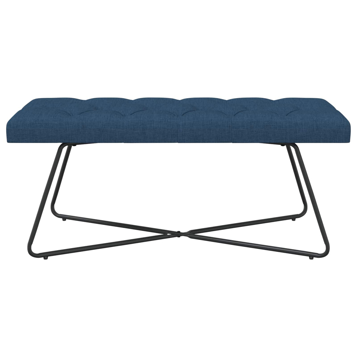 Bænk med knap tufting Blå 110 x 40 x 46 cm Stof