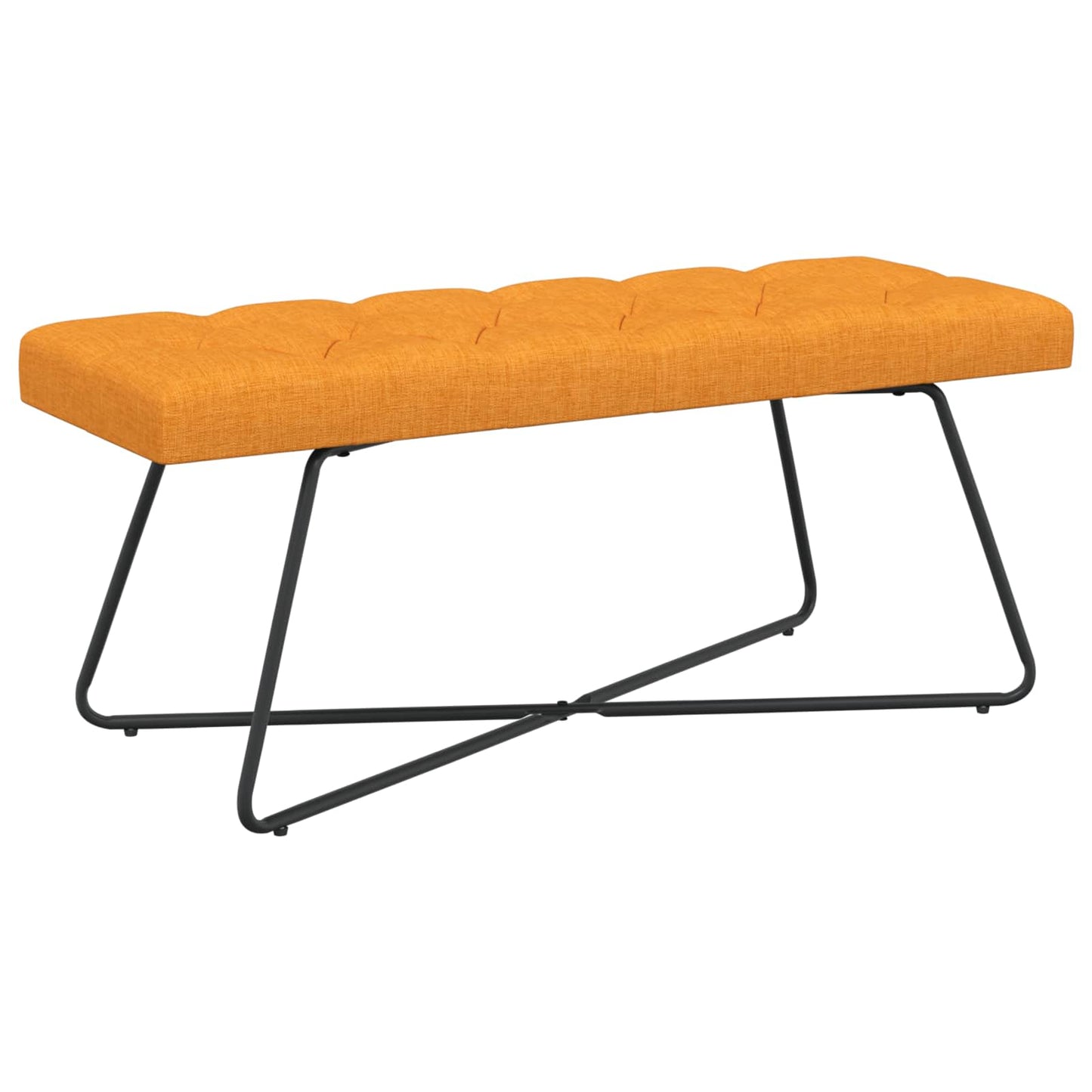 Bænk med knap tufting Mørk Gul 110 x 40 x 46 cm Stof