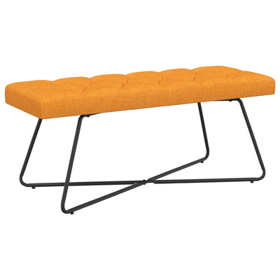 Bænk med knap tufting Mørk Gul 110 x 40 x 46 cm Stof