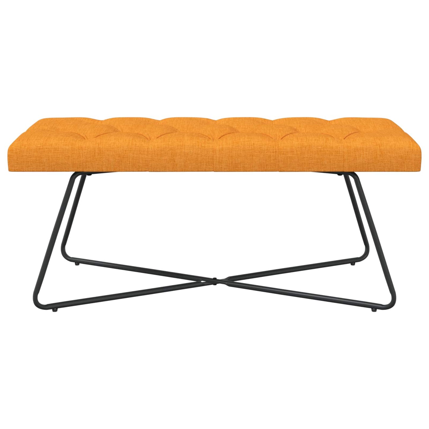 Bænk med knap tufting Mørk Gul 110 x 40 x 46 cm Stof
