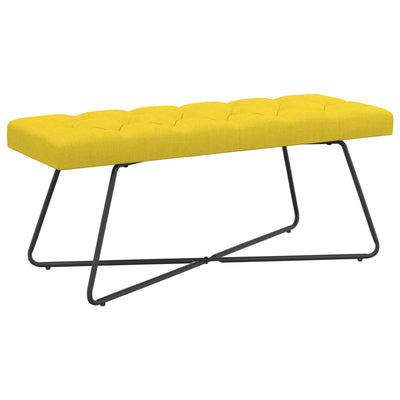 Bænk med knap tufting Lys Gul 110 x 40 x 46 cm Stof