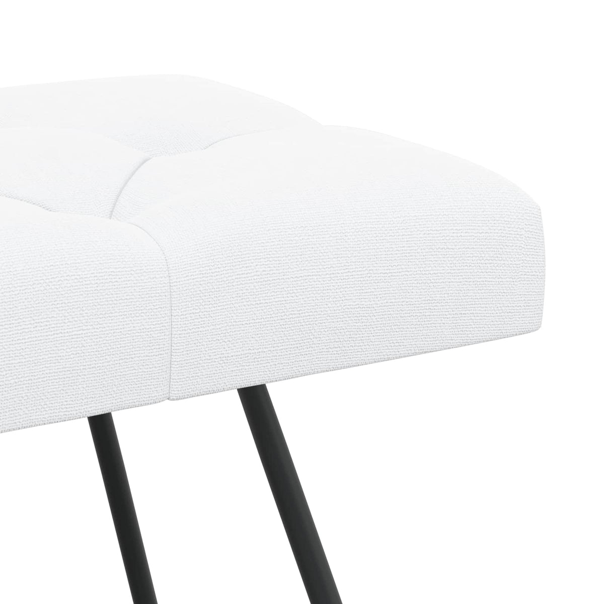 Bænk med knap tufting Hvid 110 x 40 x 46 cm Stof